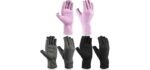 3 Pairs Compression Craft Arthritis Hands Gloves Fingerless Pressure Joint Relief for Quilting Sewing Typing Household Duties (Black, Gray, Purple,L)