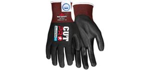 MCR Safety 90752XXL Cut Pro 15 Gauge Dyneema Diamond Work Glove, Cut Protection Glove, Polyurethane Coated Palm & Fingertips, XX-Large