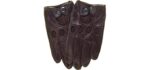 Momentum Men's Touchscreen Leather Driving Gloves by Pratt and Hart Size S Brown