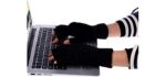 Unisex Women's & Men's USB Heated Gloves Mitten Winter Hands Warm Laptop Gloves,Full & Half Heated Fingerless Heating Knitting Hands Warmer Washable Design (Black)