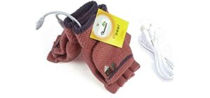 Women's & Men's USB Heated Gloves Mitten Winter Hands Warm Laptop Gloves, Knitting Hands Full & Half Heated Fingerless Heating Warmer Washable Design (Pink)