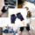 Women's & Men's USB Heated Gloves Knitting Hands Full & Half Heated Fingerless Heating Warmer with Button Washable Design, Mitten Winter Hands Warm Laptop Gloves (Navy)