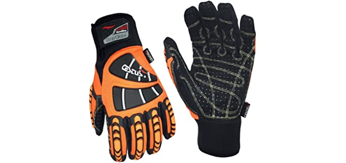 Cestus HM Deep Winter, Heavy Duty Winter Gloves with Impact Protection, ANSI Cut A2 (Orange, 1 Pair)