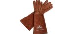 Legacy Gardens Protective Gloves for Women & Men | Thorn and Cut Proof Garden Work Gloves Suitable For Thorny Bushes Cacti Rose Pruning- XL Brown