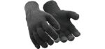 RefrigiWear Warm Dual Layer Thermal Lined Acrylic Stretch Knit Touchscreen Compatible Gloves (Black, Large/X-Large)
