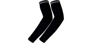 Zensah Compression Arm Sleeves - Sun Sleeves, UV Protection, Black, Small/Medium