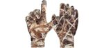 AUSCAMOTEK Duck Hunting Camo Gloves for Men with Touch Screen Fingers