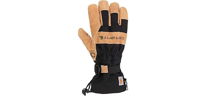 Carhartt mens Snowdrift Cold Weather Gloves, Black, Large US