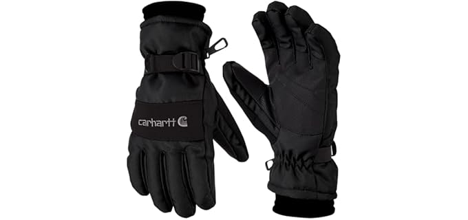 Carhartt Men's Waterproof Insulated Knit Cuff Glove, Black, X-Large