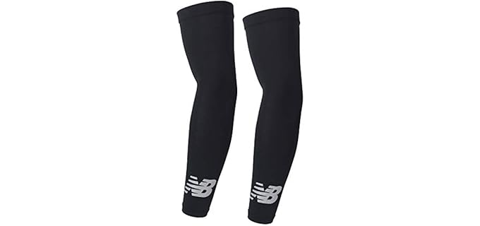 New Balance Unisex Outdoor Sports Compression Arm Sleeves, Arm Warmer, Black, Large/X-Large(1 Pair)