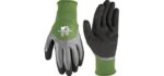 Wells Lamont Men's Waterproof Work Gloves with Latex Double Coating, Green/Black, Medium (609M-300)