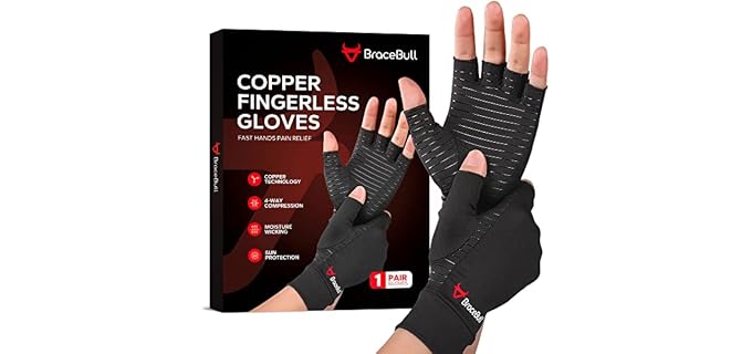 BraceBull Copper Infused Compression Gloves