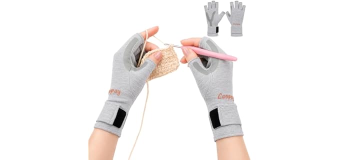 Coopay Fingerless Compression Crochet Gloves